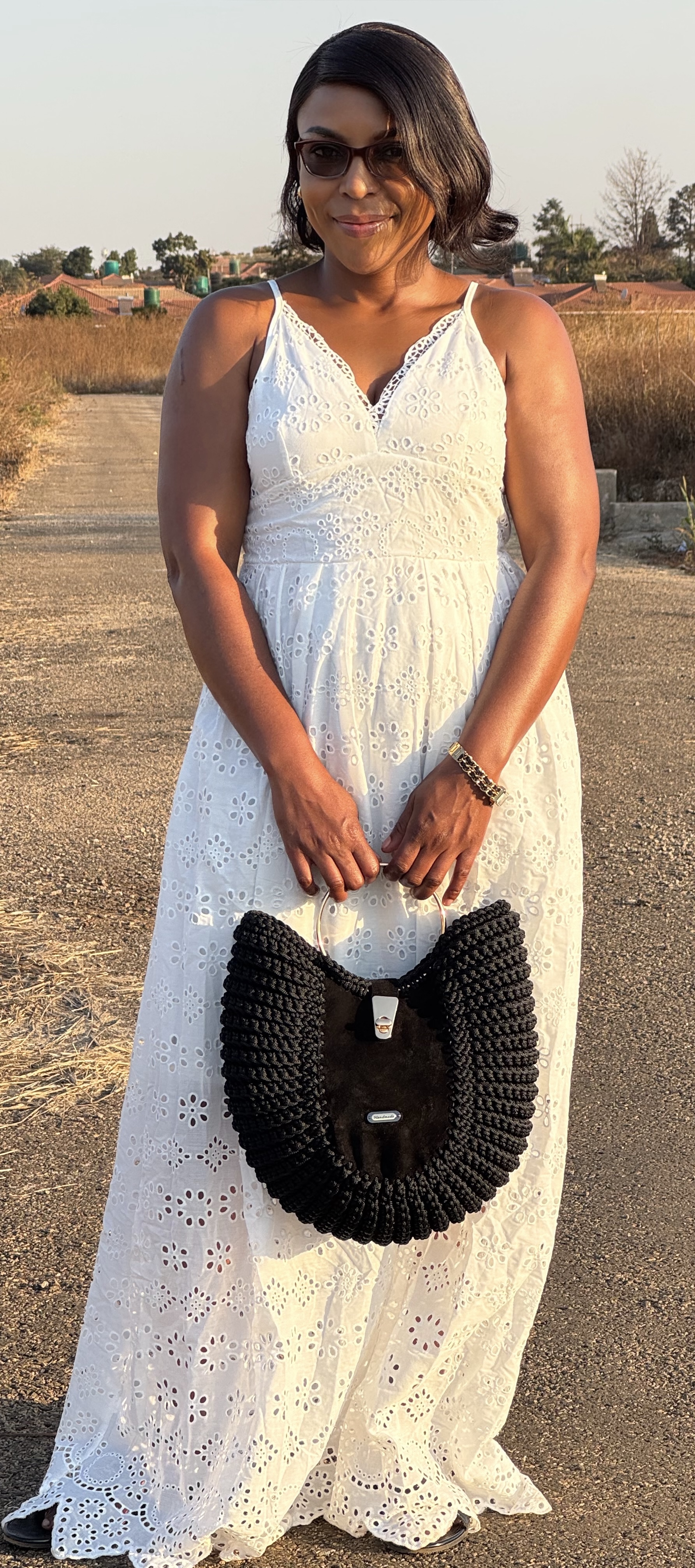 Suede and Crochet Bag